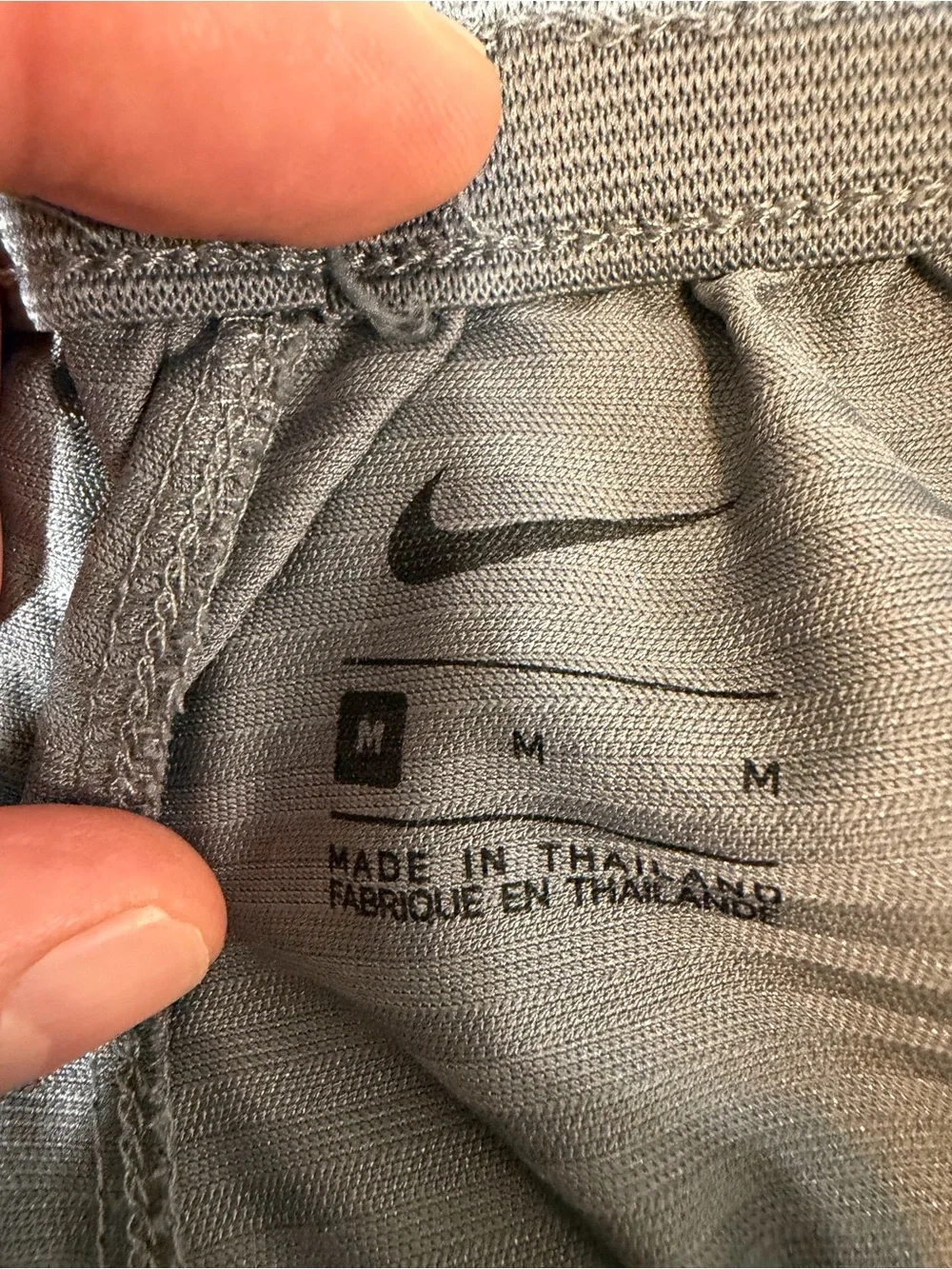 Nike Men's Charcoal Athletic Shorts with White Swoosh